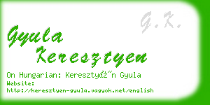 gyula keresztyen business card
